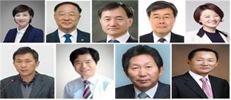 윗줄 좌측부터 유은혜 부총리 겸 교육부장관, 홍남기 부총리 겸 기획재정부장관, 박능후 보건복지부장관, 이재갑 고용노동부장관, 진선미 여성가족부장관. 아랫줄 좌측부터김연명 대통령비서실 사회수석, 김승환 전국시도·교육감협의회 회장, 장호성 한국대학교육협의회 회장, 이기우 한국전문대학교육협의회 회장