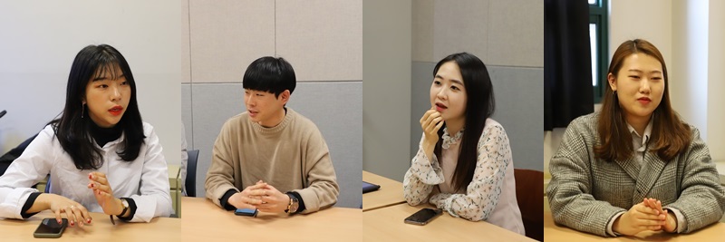 (왼쪽부터)이보라, 이석주, 김현진, 박지은 학생.