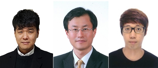 왼쪽부터 김혁순·최완수 교수, 이인범 박사과정