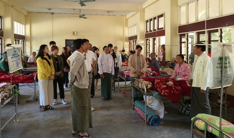미얀마 국립 전통의과대학 병원시설 견학.