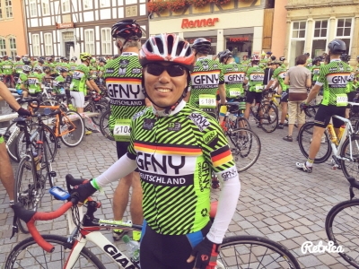 2017년 독일에서 열린 GFNY(Gran Fondo New York) 자전거 타기 대회에 참가한 장국현 동문