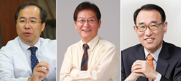 KAIST 총장 후보로 선정된 김정호, 이혁모, 임용택 교수(사진 왼쪽부터)