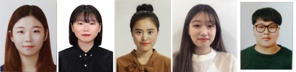 왼쪽부터 한진아, 이정민, 이성비, 박현정, 최봉준