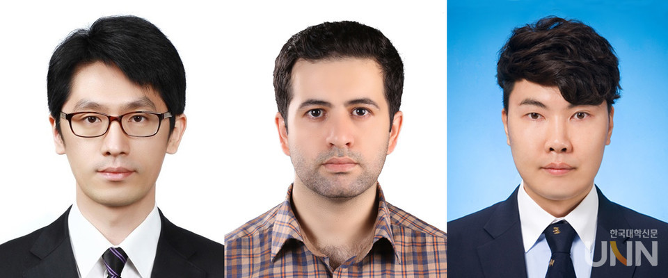 왼쪽부터 울산대 화학과 이승구 교수, 모하메드 자레이 박사, 미국 노스캐롤라이나주립대 이기원 박사.