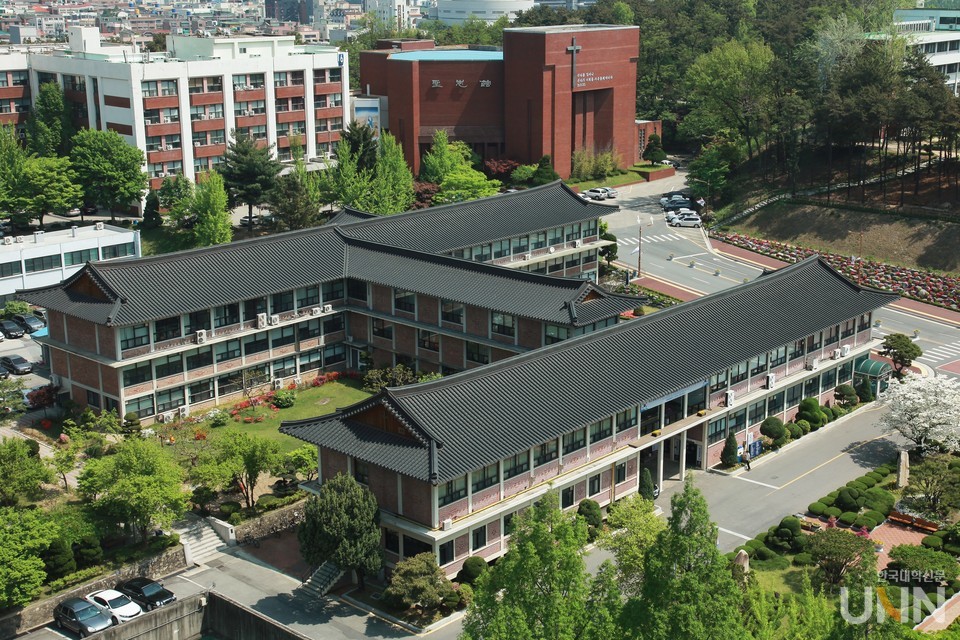 한남대 본관 항공사진.