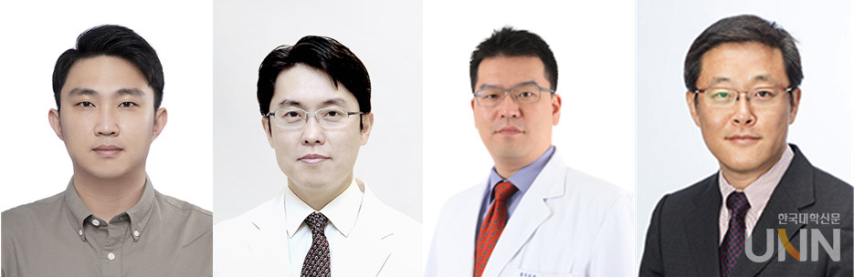 (왼쪽부터) 공동 제1저자 서동권 학생(석박통합과정), 공동 제1저자 조양현 교수, 공동 교신저자 정재승 교수, 공동 교신저자 최연호 교수