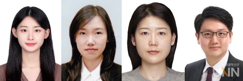 (왼쪽부터) 김지영 박사과정생, 한유나 박사, 허윤정 교수, 박민 교수