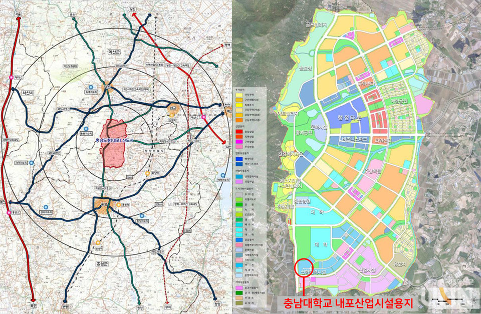 충남대 내포산업시설용지 위치.