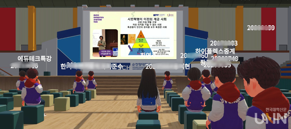 ‘2023 SCH 하이플렉스 교양 콘서트’ 메타버스 진행 모습. (사진=순천향대)