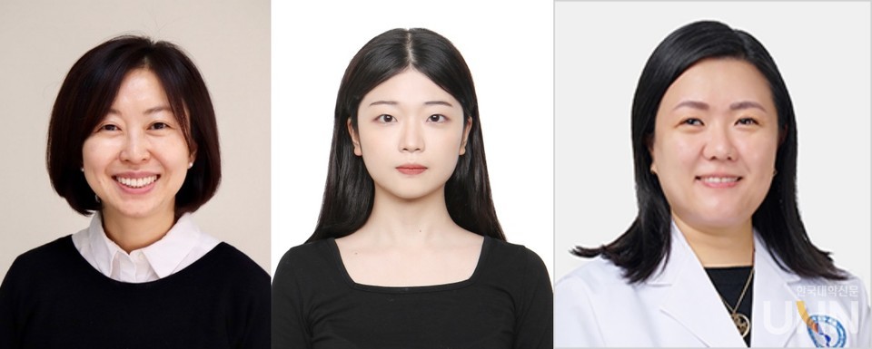 왼쪽부터 김경원 교수, 정아영 석사 졸업생, 아주대 이은정 교수.