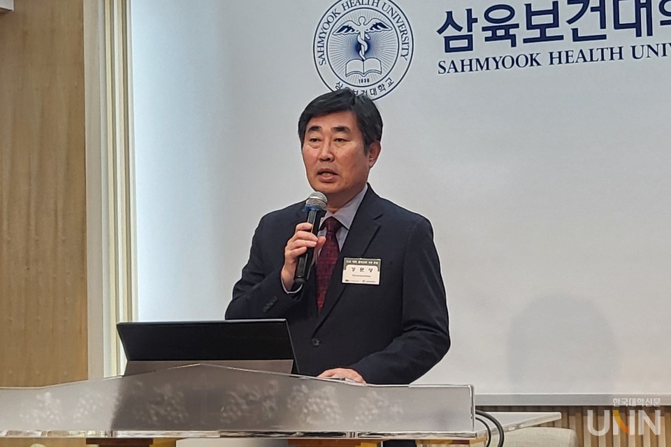 강문상 한국고등직업교육학회장이 올해 학회 사업계획을 설명하고 있다. (사진=주지영 기자)