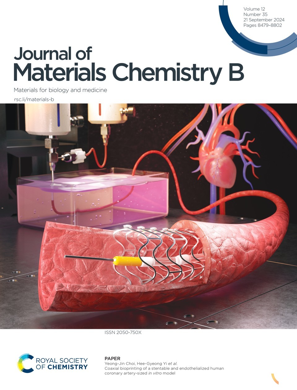 ‘Journal of Materials Chemistry B’ 표지 논문.