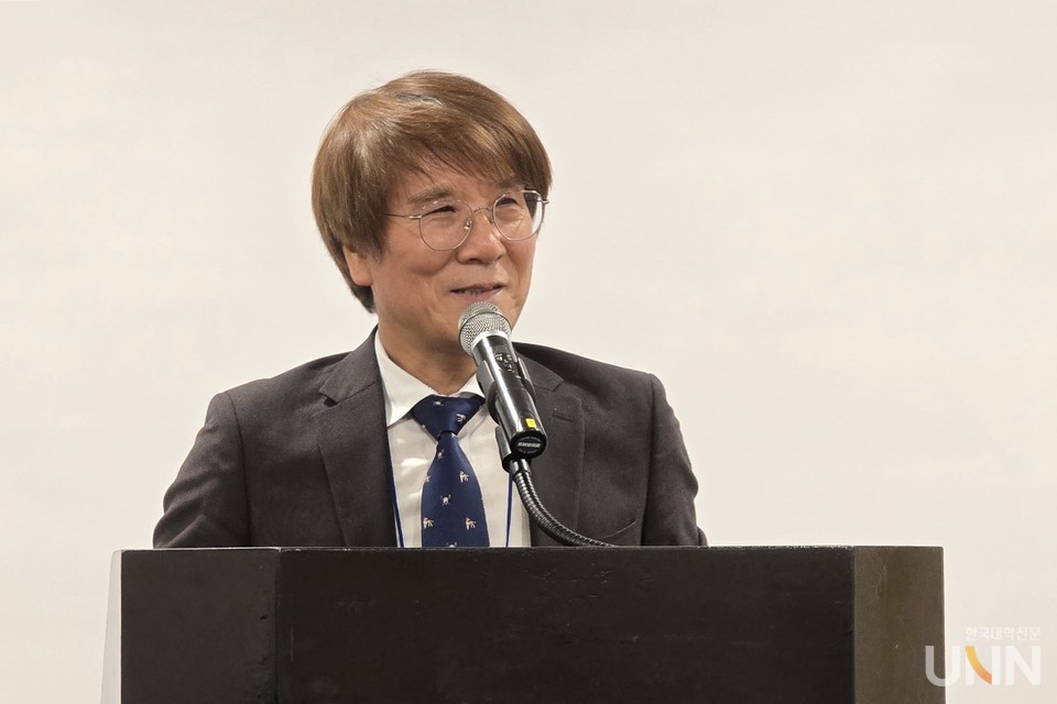 장인성 마이스터대지원사업발전협의회 회장(동원과기대 부총장)이 환영사를 전하고 있다. (사진=임연서 기자)