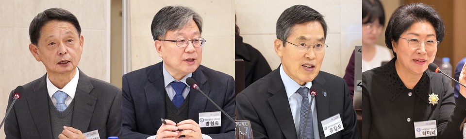 (좌측부터) 세한대 양복완 부총장, 한동대 방청록 기획처장, 한기대 유길상 총장, 최미리 가천대 수석부총장. (사진=한명섭 기자)