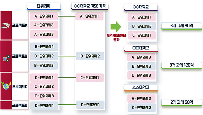 사업수행 대학 선정 구조도 (자료=교육부)
