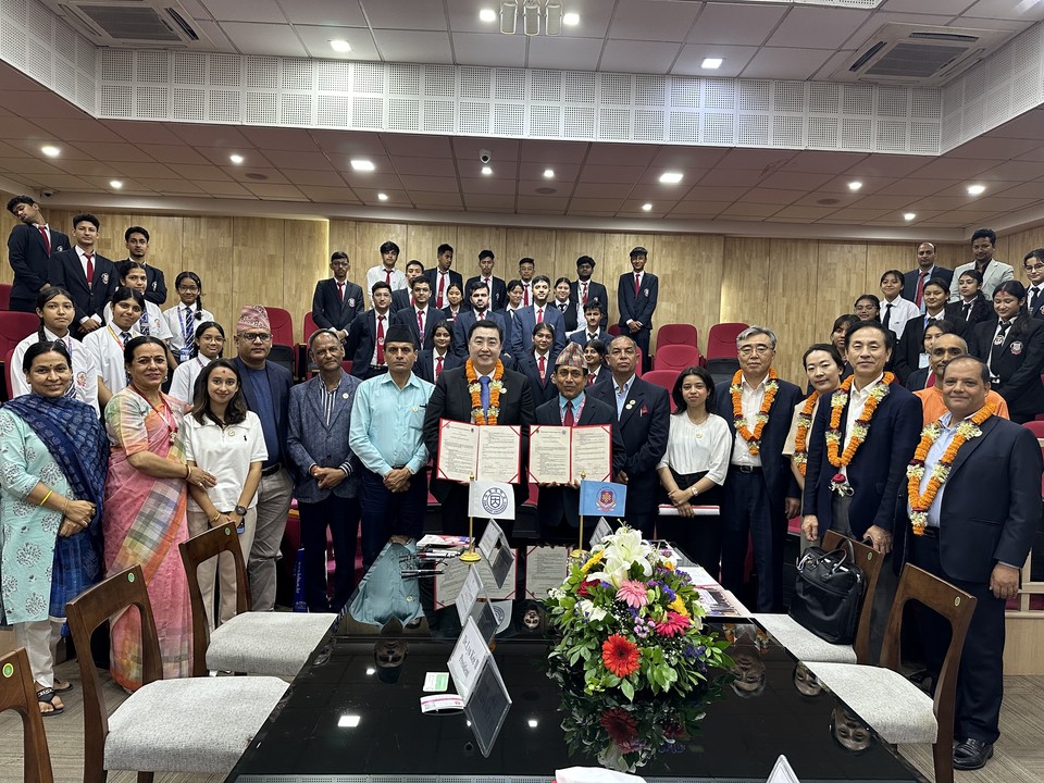 극동대와 네팔교육기관의 협약식. (사진=극동대)