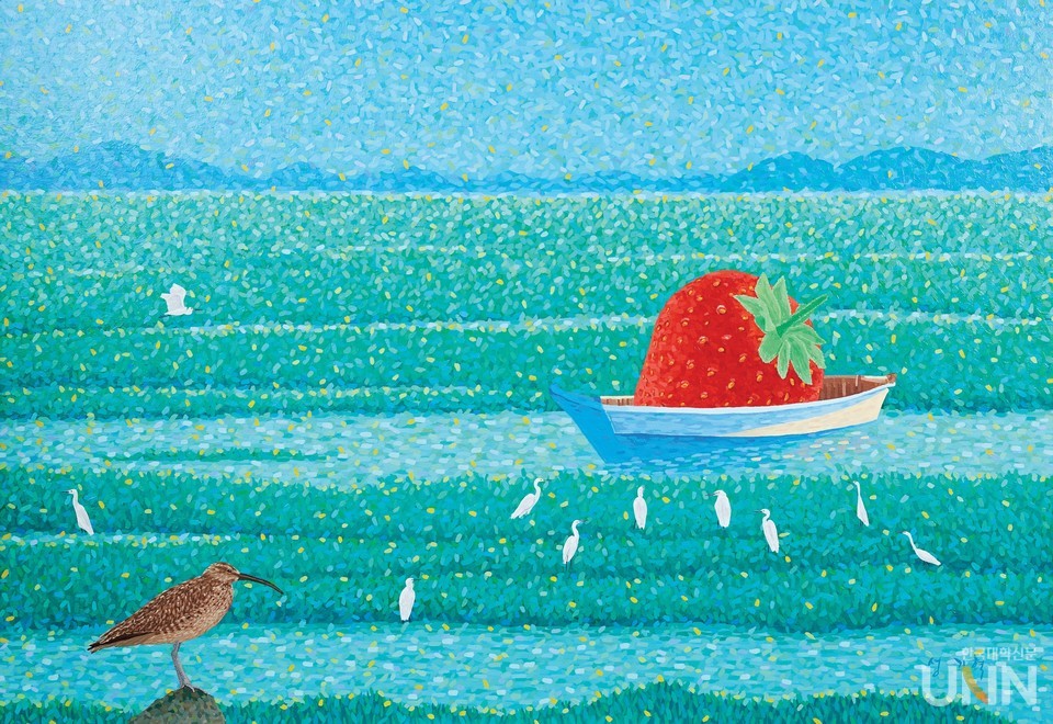 성기혁_도요새에 관한 명상, Acrylic on Canvas, 112X162 cm, 2023