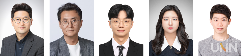 (왼쪽부터) 장재영 한양대 교수, 조진한 고려대 교수, 최재진 한양대 박사과정생, 모정민 고려대 박사, 정재민 한양대 박사