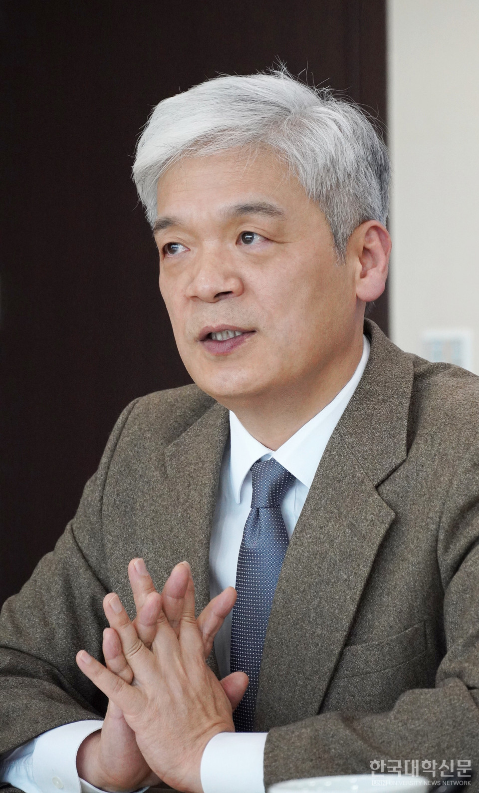 한상신 국립국제교육원장이 부임하기 전 경상북도에서 교육개혁지원관으로 근무했던 경험을 떠올리며 외국인 유학생의 지역 정주 방안에 대해 전하고 있다. (사진=한명섭 기자)