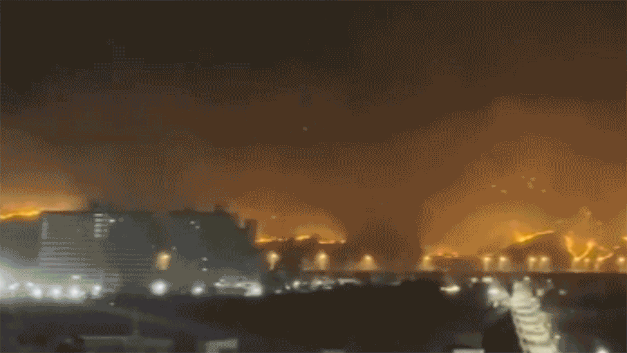 의성 산불이 안동 시내까지 위협하고 있다.(영상=국립경국대 홍보팀)