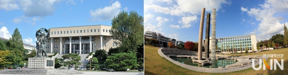 1도 1국립대 원칙 적용을 추진 중인 강원대(왼쪽)와 강릉원주대. (사진= 한국대학신문 DB)