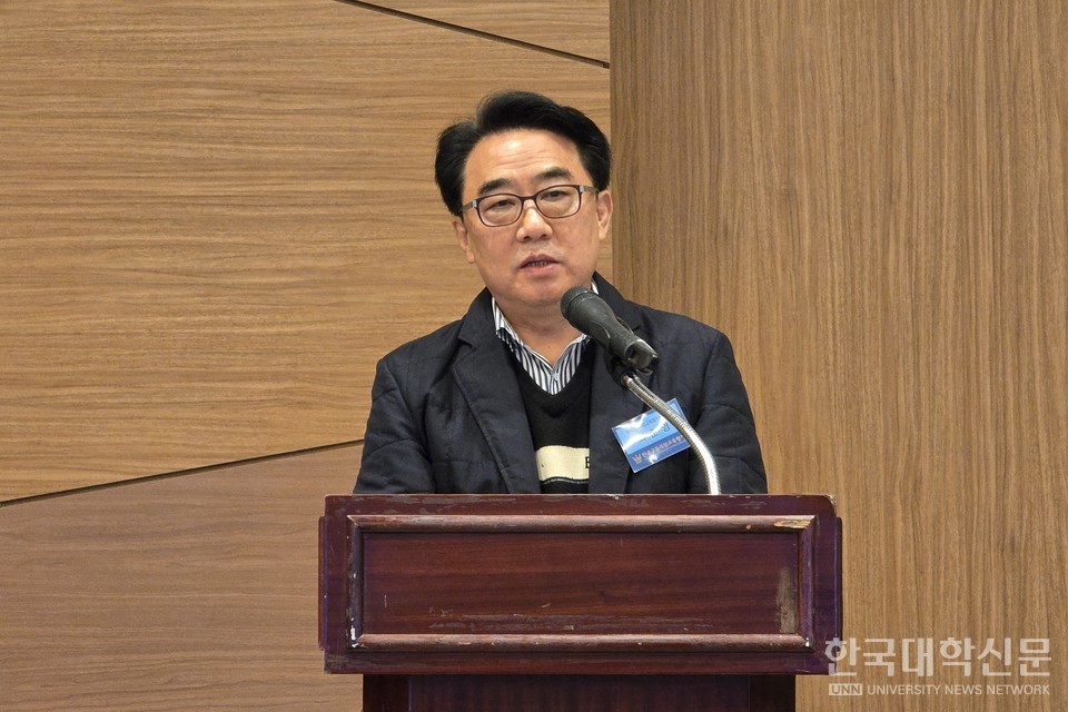 최준영 한국고등직업교육평가원 원장이 인사말을 전하고 있다. (사진=임연서 기자)