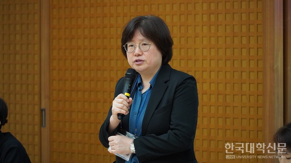 김귀영 서울RISE센터장이 8일 '서울 RISE 사업단장 간담회'에서 서울형 라이즈 현황 및 경과, 향후 일정 등에 대해 설명하고 있다. (사진=한명섭 기자)