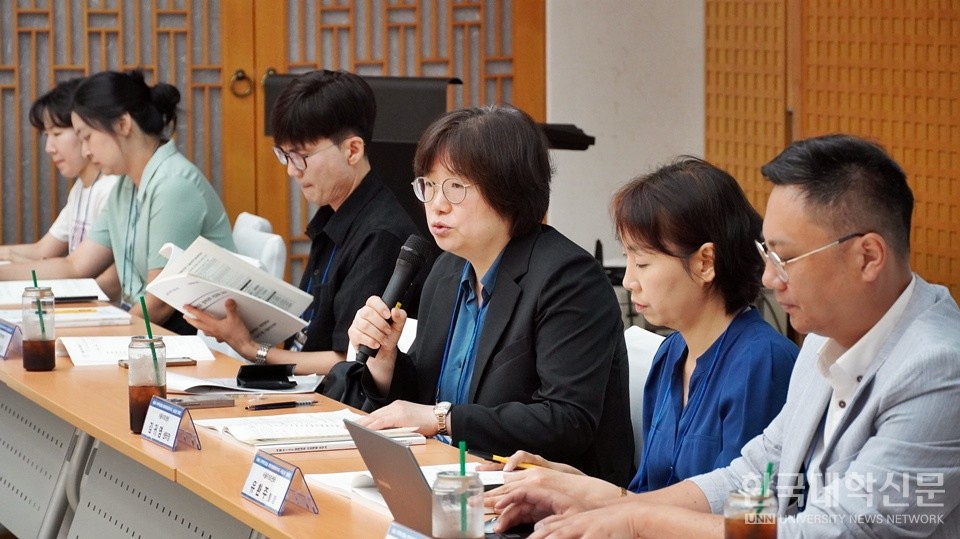 김귀영 서울RISE센터장이 8일 오전 열린 '서울 RISE 사업단장 간담회'에서 향후 서울 RISE 추진 일정 등에 대해 발언하고 있다. (사진=한명섭 기자)