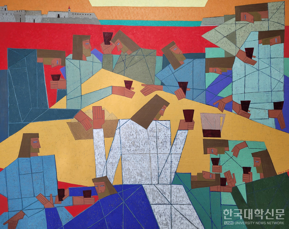 OH. Jesus! 마지막 만찬(The Last Supper), 163x130cm, mixed media on canvas, 2023.