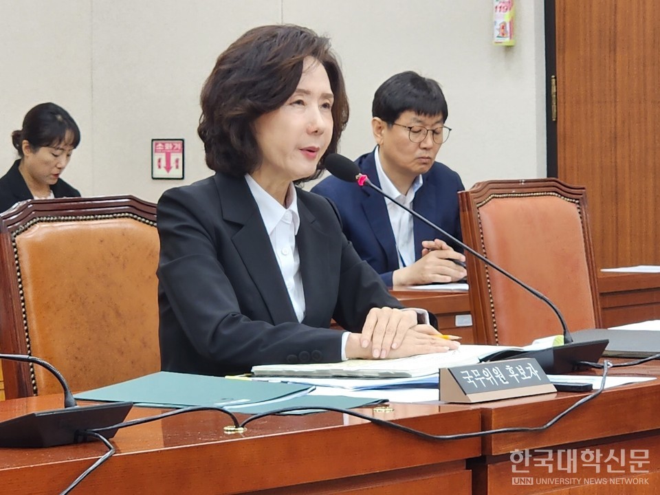 이진숙 사회부총리 겸 교육부 장관 후보자가 16일 열린 인사청문회에서 교육위 위원들의 질문에 답하고 있다. (사진=백두산 기자)