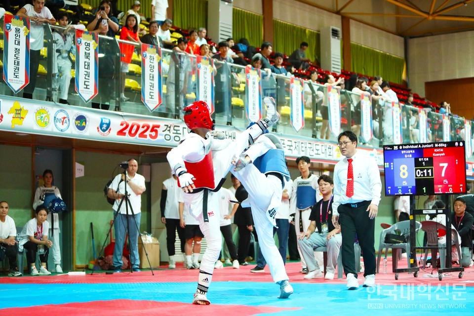 태권도 경기 모습.