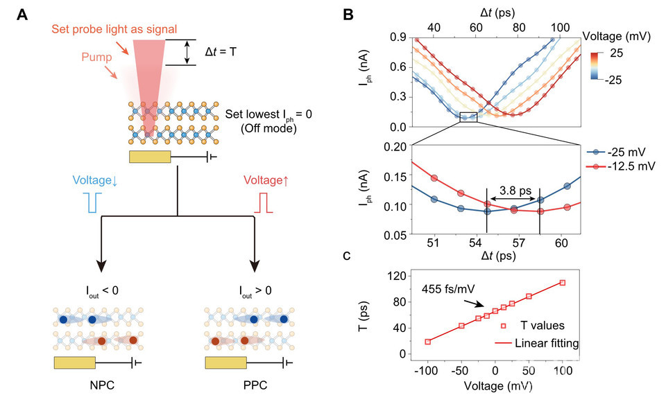 초고속 광전류 분광법을 통한 음성 광전도(negative photoconductivity)에서 양성 광전도(positive photoconductivity)로의 가역적 전환이 피코초 단위에서 발생