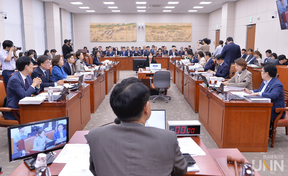 지난해 치러진 국회 교육위 국정감사. (사진=한국대학신문 DB)