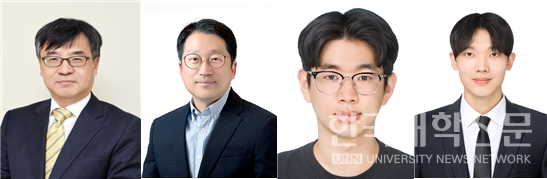 (왼쪽부터) 송윤흡 교수, 박진성 교수, 황태원 박사과정생, 신정민 석사과정생.
