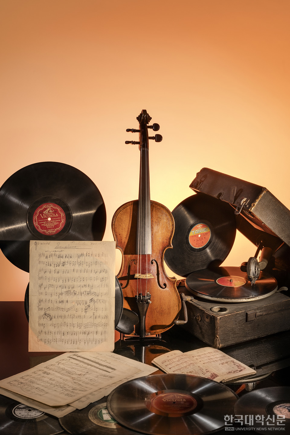 홍난파 바이올린과 유성기