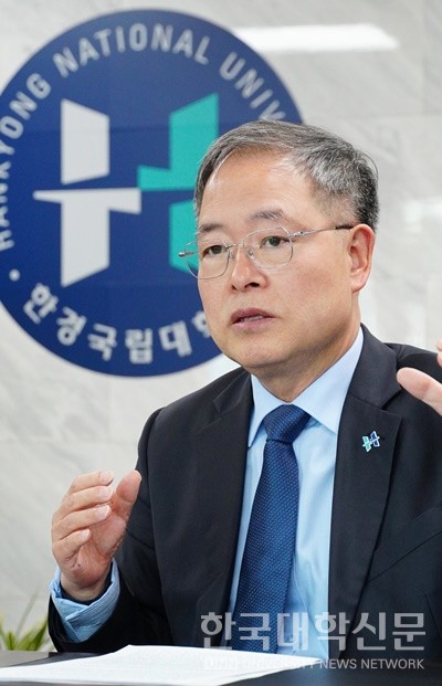 김찬기 총장이 지역 기업과 대학의 협력 체제 구축 방안에 관해 언급하고 있다. (사진=한명섭 기자)